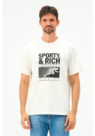 Rich Erkek Oversize Pamuk Tişört T-shirt Beyaz