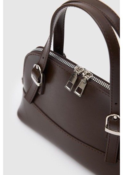 Shule Bags Ribbon Mini Çapraz Çanta Kahverengi Kahve