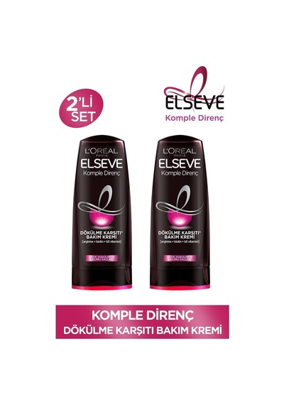 Elseve Komple Direnç Dökülme Karşıtı Bakım Kremi 390 Ml 2'li Set