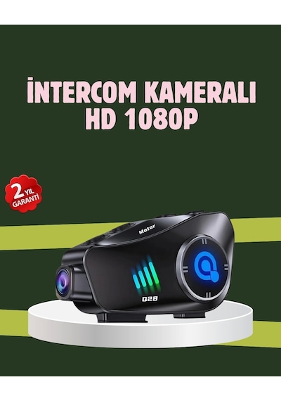 Q28 Full Hd Kameralı Motosiklet Kask Kulaklığı 45 Saat Müzik, Ipx6 Su Geçirmez