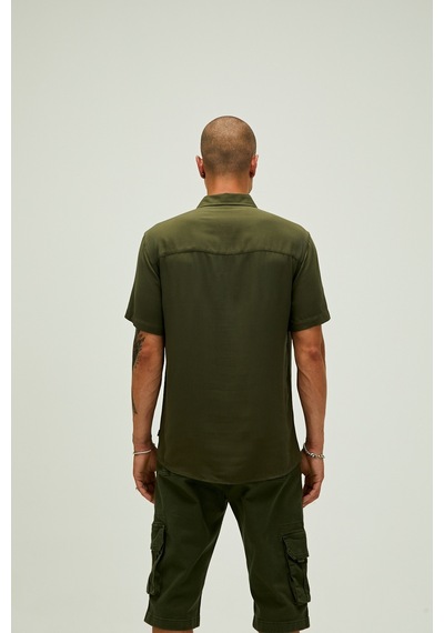 Bad Bear Frank Shirt Haki Yeşil Kısa Kollu Erkek Gömlek-haki Haki