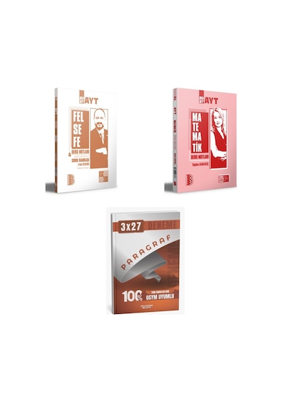 2027 2027 Benim Hocam Ayt Felsefe Ve Video Çözümlü + Matematik Konu + Anla Kazan Paragraf Deneme 3'lü Set