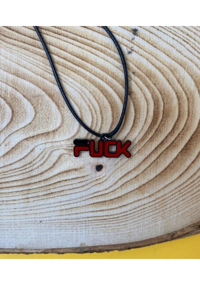 F*ck Off That Kolye Unisex Suni Deri İpli Kolye PYTKKOLYE184 Gümüş