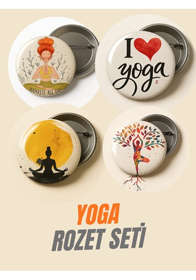 Yoga 4'lü Rozet Seti-44 Mm Çok Renkli