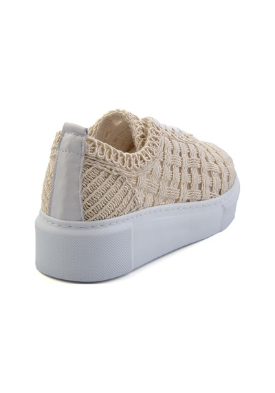 Bej Hakiki Deri Kadın Sneaker K01303018616 Bej
