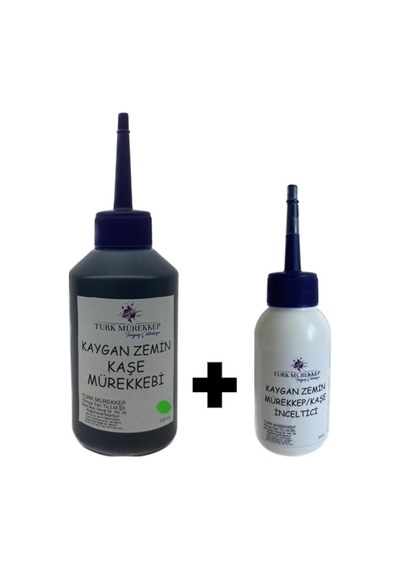 Kaygan Zemin Kaşe Mürekkebi Yeşil 100 Ml. Inceltici Ile Birlikte