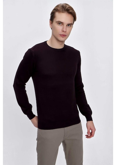 Morven Basic Dinamik Fit Rahat Kesim Bisiklet Yaka Triko Kazak 99kc017005309 Mor