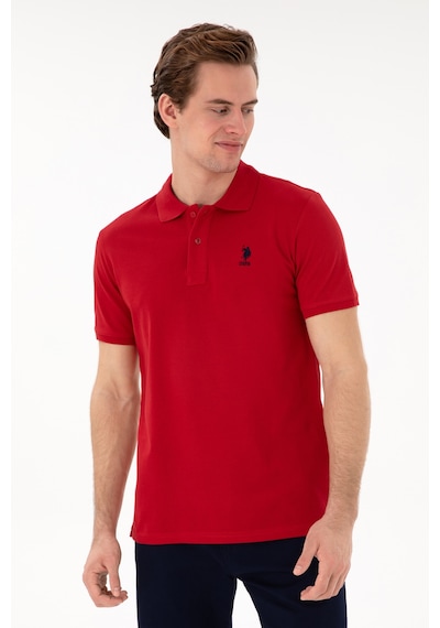 U.S. Polo Assn. Erkek Slim Fit Polo Yaka Kırmızı Basic Tişört 50298041-VR171
