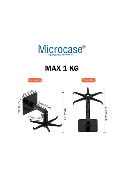 Microcase Kendinden Yapışkanlı 360 Derece Dönen 6 Kancalı Askı Mutfak Banyo Gardırop Raf Aparatı 2 Adet - Al5022 Diğer