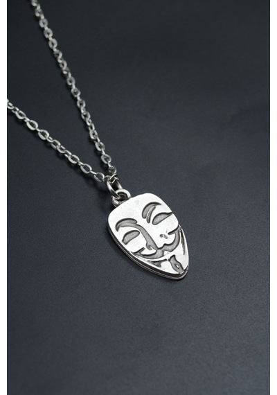 V For Vendetta Düz Zincir Kolye Gümüş