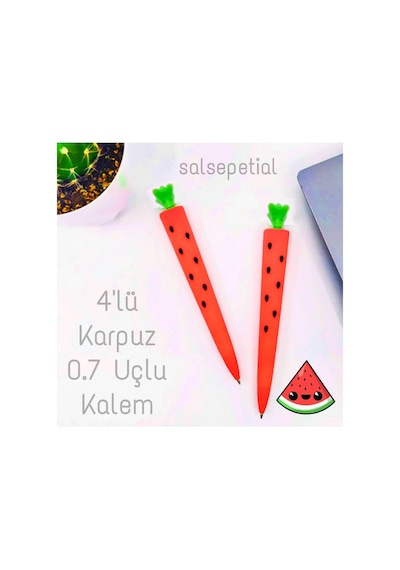 4'lü Karpuz 0.7 Uçlu Kalem Seti Kırmızı