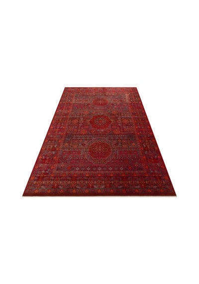 Eko Halı Pietra Pta 20 Red Sıcak Renk Tonlarını Etnik Desenlerle Buluşturan Yumuşak Tuşeli Salon Halısı Oturma Odası Halısı Mutfak Halısı Modern Makine Halısı Krem - Kırmızı