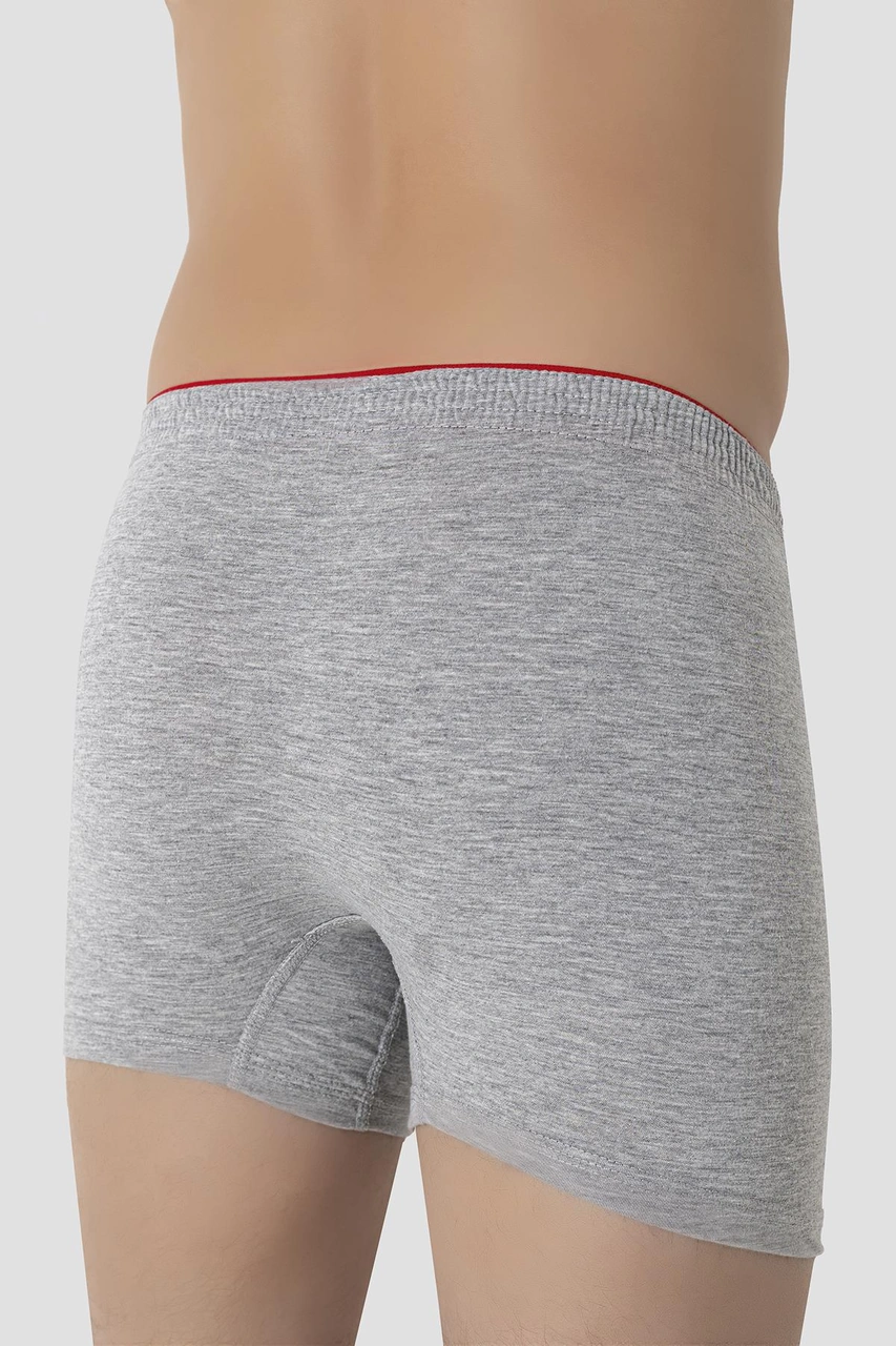 Arma Yıldız 6'lı Paket Gri Erkek Penye Havlu Bel Boxer %100 Pamuk Gri