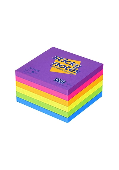 Kraf Yapışkanlı Not Kağıdı Küp 76X76 400Yp Bright