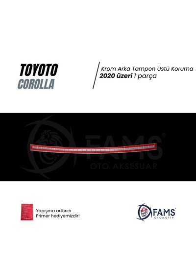 Fams Otomotiv Toyota Corolla Krom Arka Tampon Üstü Koruma 2020 Üzeri Sedan P,çelik Taşlı