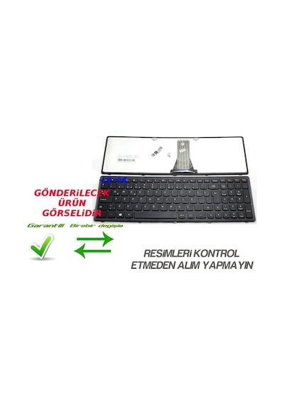 Lenovo Uyumlu ideaPad S500 Type 20248, 6557 Notebook Klavye (Siyah TR)