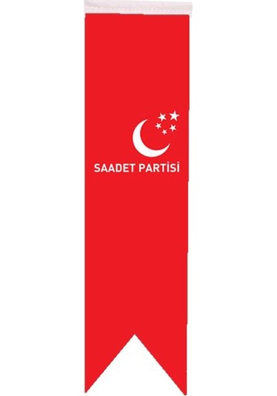 Masa Üstü Kırlangıç Saadet Partisi Bayrağı - 8X30Cm Çift Taraflı