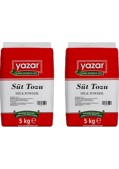Yazar Süt Tozu İçilebilir 2 x 5 KG