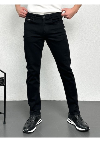 HLT Jeans Siyah Şeritli Erkek Model Regular Fit Rahat Kesim Esnek Likralı Denim Jeans Kot Pantolon 001 HLT Jeans Siyah Şeritli Erkek Model Regular Fit Rahat Kesim Esnek Likralı Denim Jeans Kot Pantolon 001