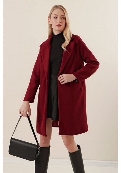 Bigdart 9085 Kaşe Kaban - Bordo 9085bgd19-003-12489 001