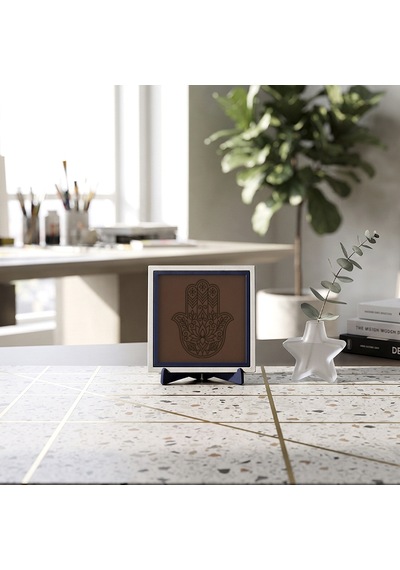 Mistik Hamsa Tasarımlı Dekoratif Obje, Yaşam Alanları İçin Zarif Bir Dokunuş 10x10 Cm