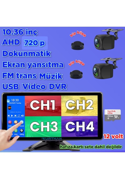 Dvr Dokunmatik Ekran Ve 2 Adet Ahd 720p Nesne Tanıma Sesli İkaz