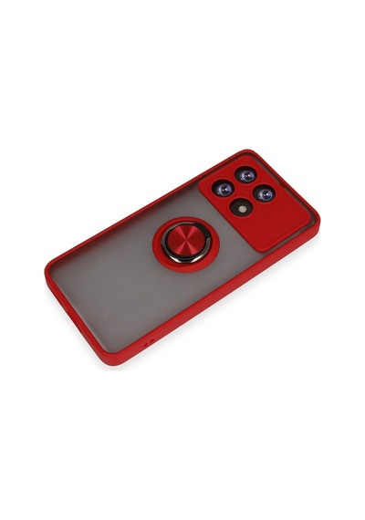 Uryport Xiaomi Poco X6 Pro Kılıf Montreal Yüzüklü Silikon Kapak - Kırmızı