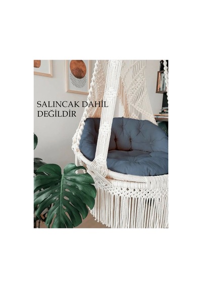 Makrome Salıncak Minderi Sadece Mi Nder Gri Gri Makrome Salıncak Minderi Sadece Mi Nder Gri Gri