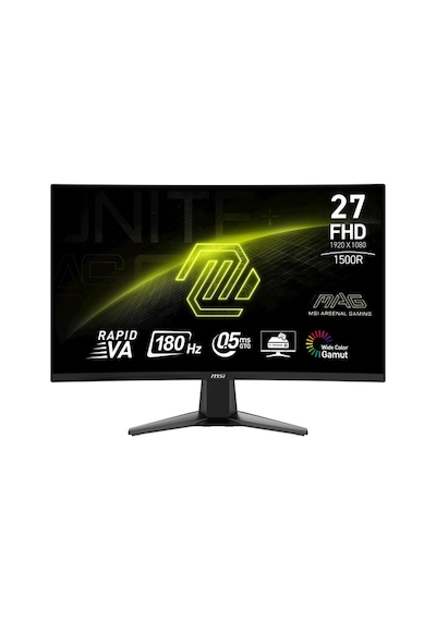 Msı Mag 27C6F 27" 0.5 MS 180 Hz Full HD Adaptive Sync Rapid VA Gaming Monitör
