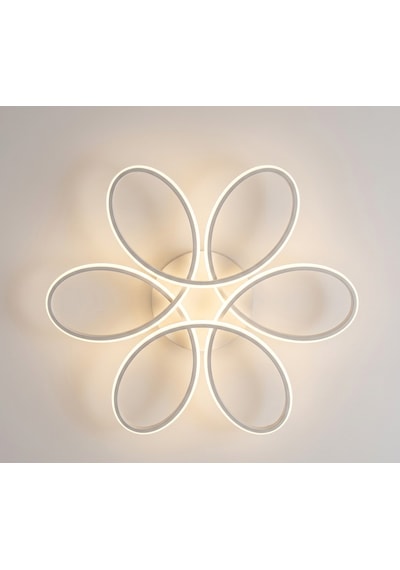 Lzy Avize Store Yonca 6 Lı Beyaz Plafonyer 3 Renk Kumandalı Salon, Mutfak, Çocuk Odası İçin Modern Led