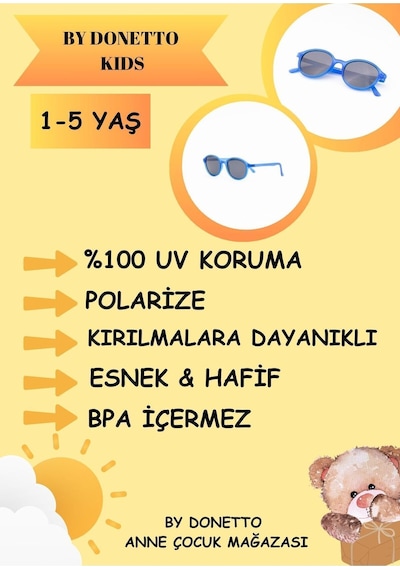 Yeni-unisex 1-5 Yaş Polarize Mavi Çocuk Güneş Gözlüğü Mavi