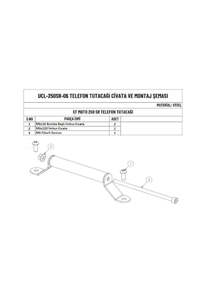 Moto Üçel Cfmoto Sr 250 Uyumlu Telefon Tutucu