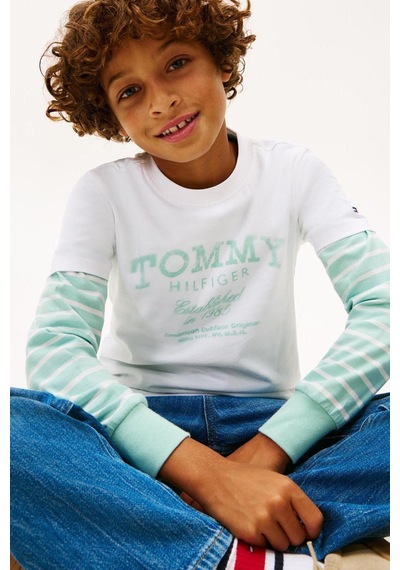 Tommy Hilfiger Erkek Çocuk Tişört Kb0kb10055 BEYAZ