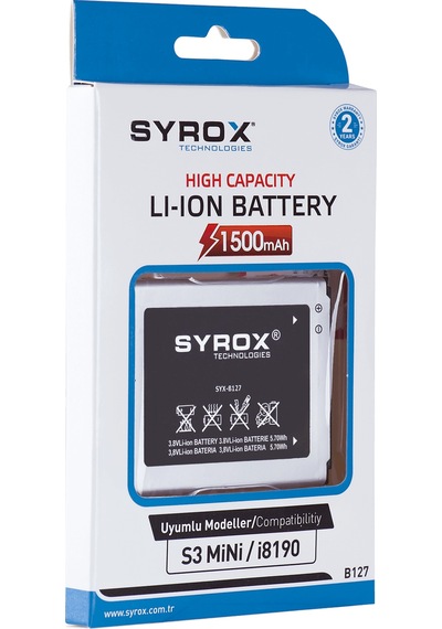 Syrox Samsung Uyumlu Galaxy S3 Mini / İ8190 Batarya 1500 Mah B127