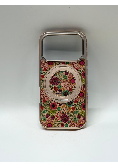 Efcase Apple iPhone Uyumlu 17 Pro Tuval Kılıf - Egzotik Lotus Desenli Sanatsal Koruyucu 03