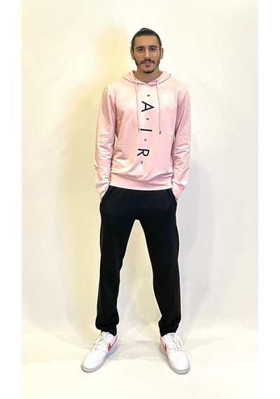 Süperlife Erkek Kapşonlu Regular Fit Air Baskılı İnce Sweatshirt Spr22sw162 Pembe