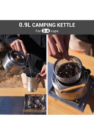 Kingcamp Cookware Set I Paslanmaz Çelik Kamp Tencere Seti Gri