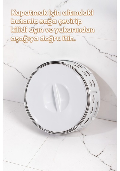 Porsima 25100-1 Teleskopik Katlanır Sepet Katlanabilir Çamaşır Sepeti Orta Boy Katlanır Çamaşır Sepeti Gri 15lt Gri
