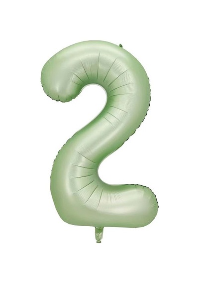 2 Rakam Yeşil Folyo Balon 40 İnç 100 Cm