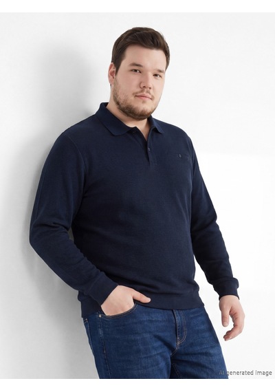 Lcwaıkıkı Classic Lacivert Polo Yaka Erkek Sweatshirt