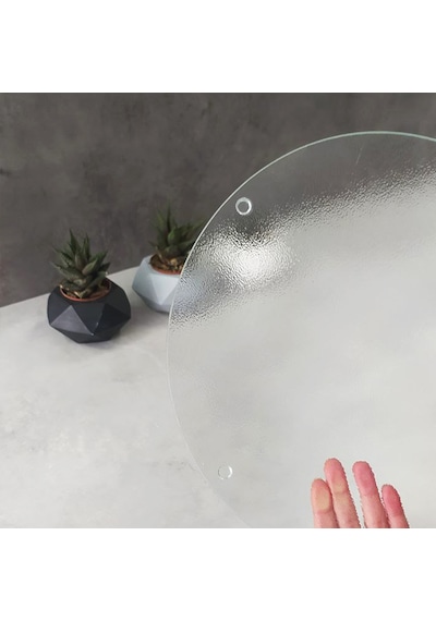 Decorita Cam Kesme Tahtası Cam Kesme Tablası Buzlu Cam Çap32 Cm