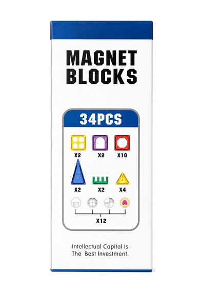 34 Parça Manyetik Yapı Blokları Yaratıcı İnşa Seti Eğitici Stem Oyuncak 3+ Yaş