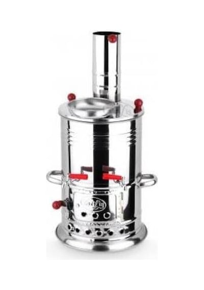 Semaver 3.5Lt Odun Kömürlü Çay Semaver Çift Musluk
