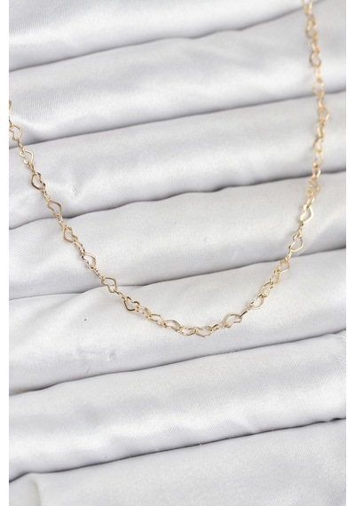 Cm 14k Gold Renk Kalp Zincirli Kadın Kolye - Lisinya altın
