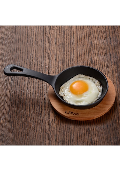 Lava Döküm Yuvarlak Kızartma Tavası Yekpare Saplı. Çap(Ø)12cm.