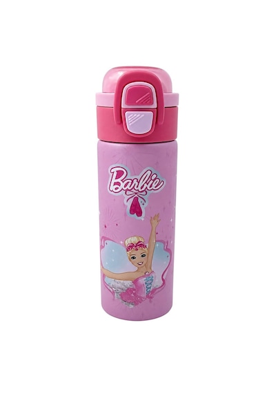 Barbie Çift Fonksiyon Kapaklı Çelik Matara 600ml 3841 Pembe