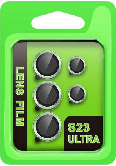 Samsung Galaxy Uyumlu  S23 Ultra Raze Metal Kamera Lens - Yeşil