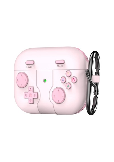 Microsonic Apple Uyumlu AirPods 4 Kılıf Cartoon Figürlü Silikon Retro Gameboy Pembe