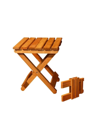 Ahşap Katlanır Tabure 1 Adet 30 Cm X 36 Cm Fındık