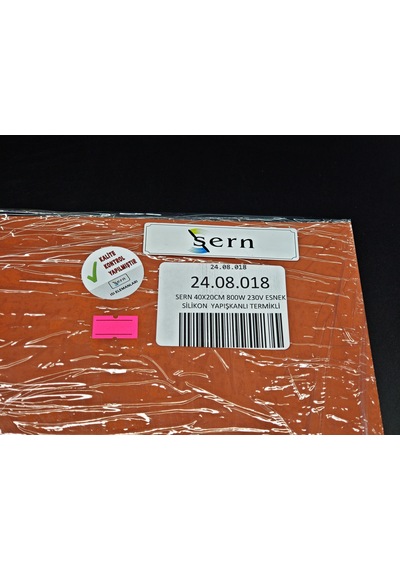Sern Açık Büfe Silikon 40x20cm Yapışkanlı Termikli Isıtıcı Rezistans 800w 230v R1080